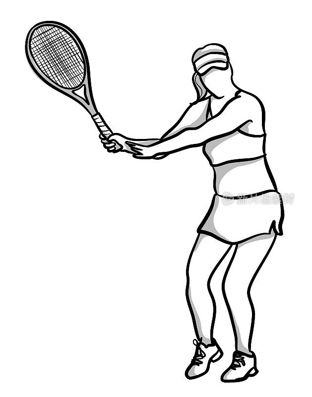 拿着网球拍的女人