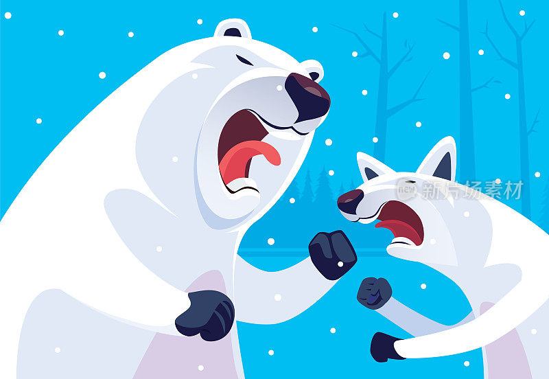 北极熊与北极狼的冲突