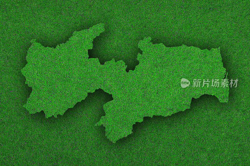 Paraiba的绿色毛毡地图