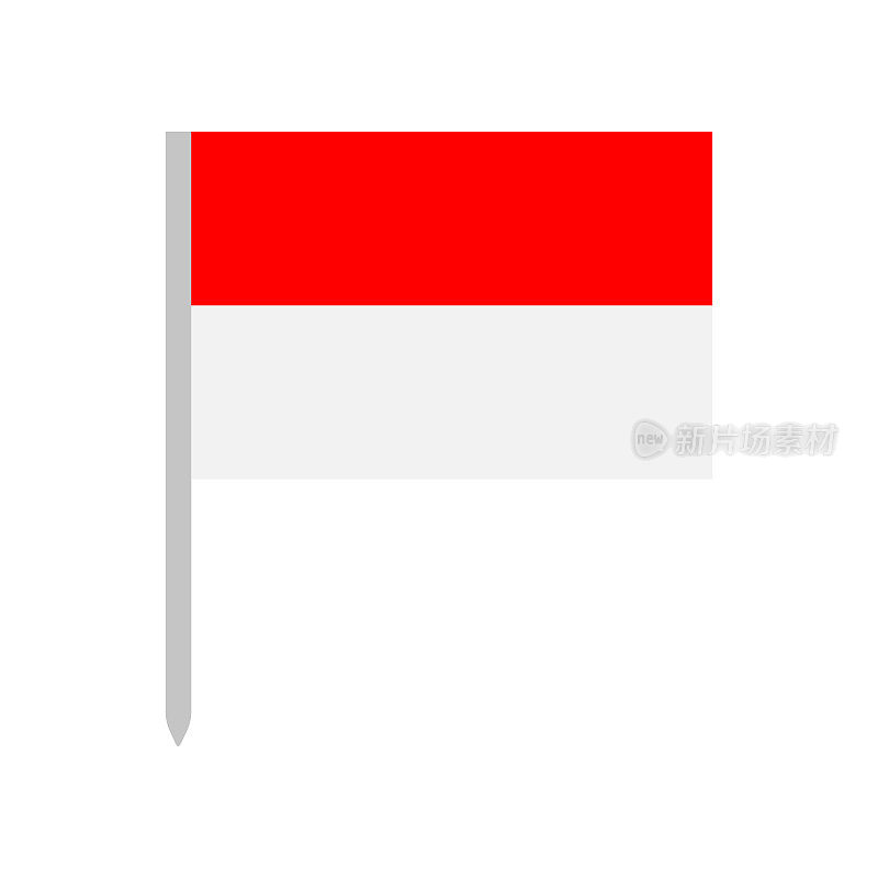 印度尼西亚-旗帜图标矢量插图-旗帜针