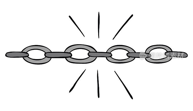 卡通矢量插图的坚固固体链。
