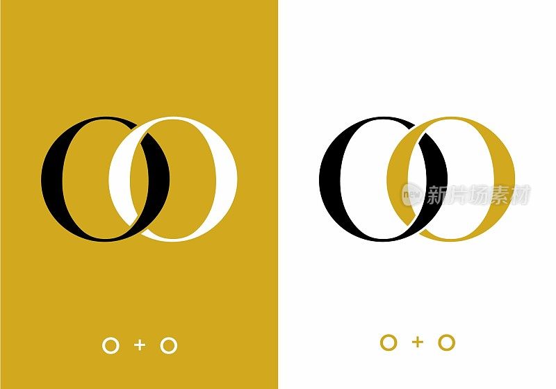 OO首字母设计的黄黑颜色