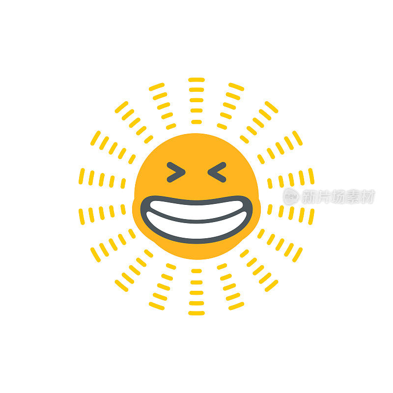 快乐滑稽微笑太阳