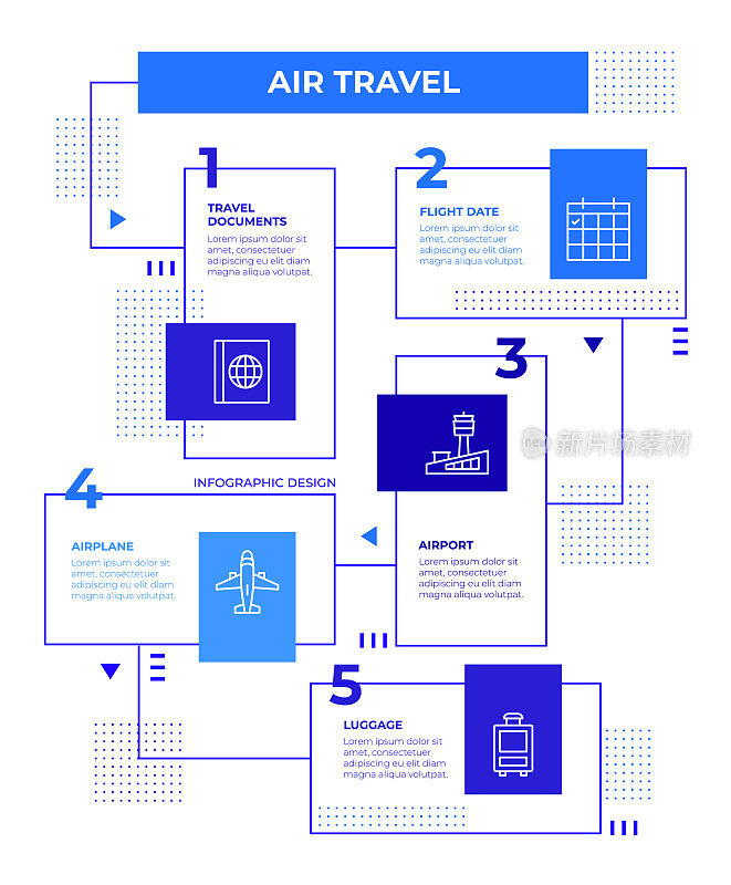 航空旅行信息图表模板
