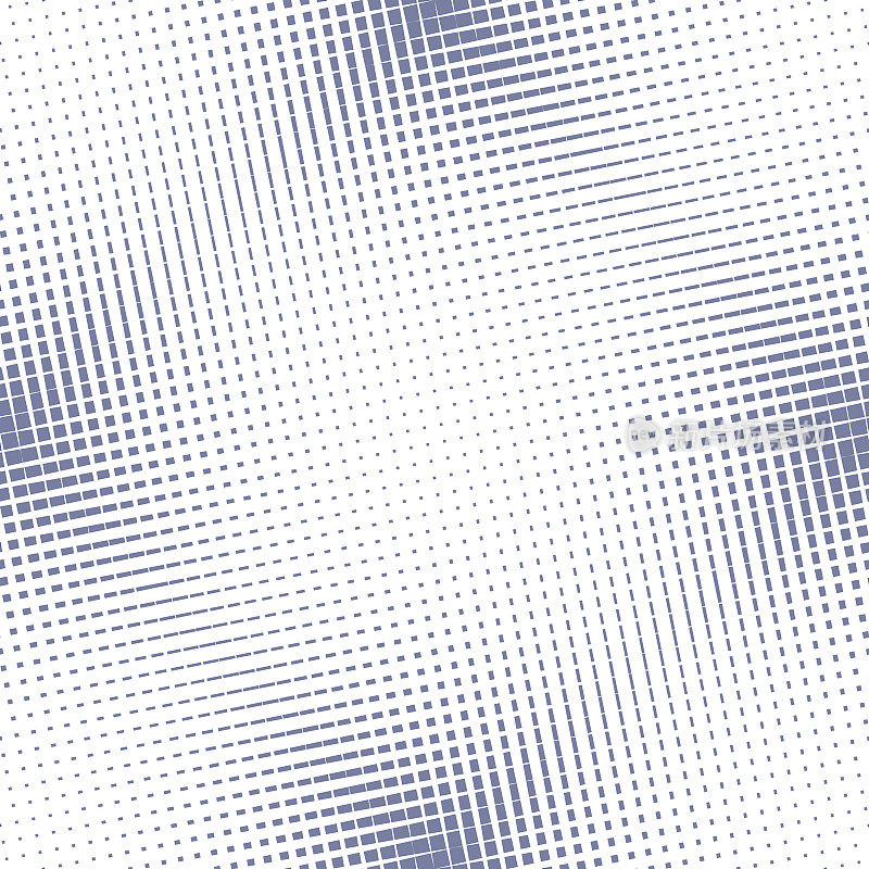 矢量半色调网格无缝图案。蓝白格子，网，虚线