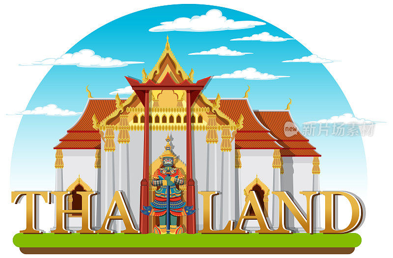 曼谷泰国地标标志横幅