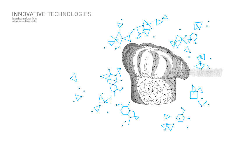 3D厨师厨房分子美食概念。单线连续线型化学蒸煮结构实验。疯狂的餐厅菜向量插图