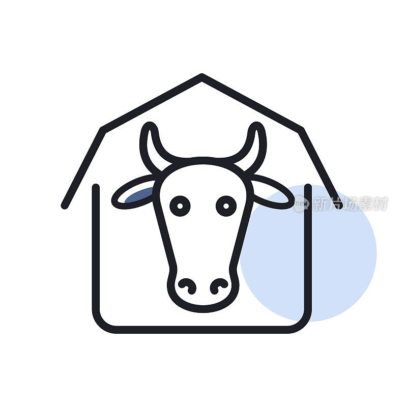 牛棚矢量图标。农场动物标志
