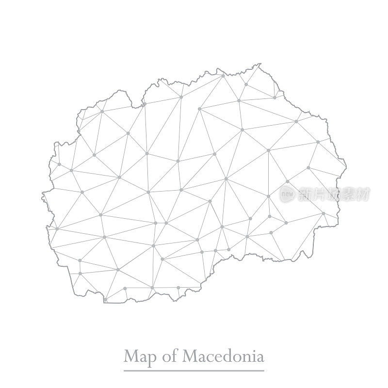 马其顿多边形抽象矢量图。