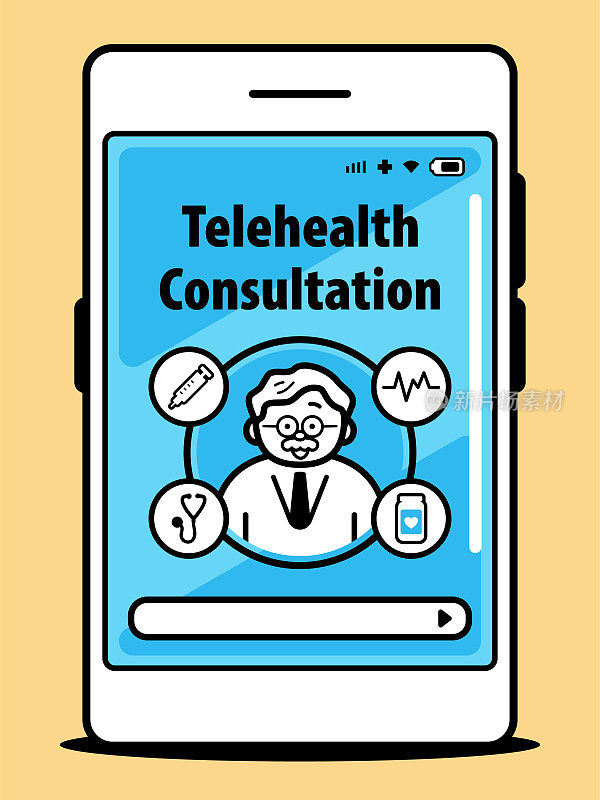 通过智能手机或视频电话与医疗保健提供者进行远程医疗或远程健康咨询