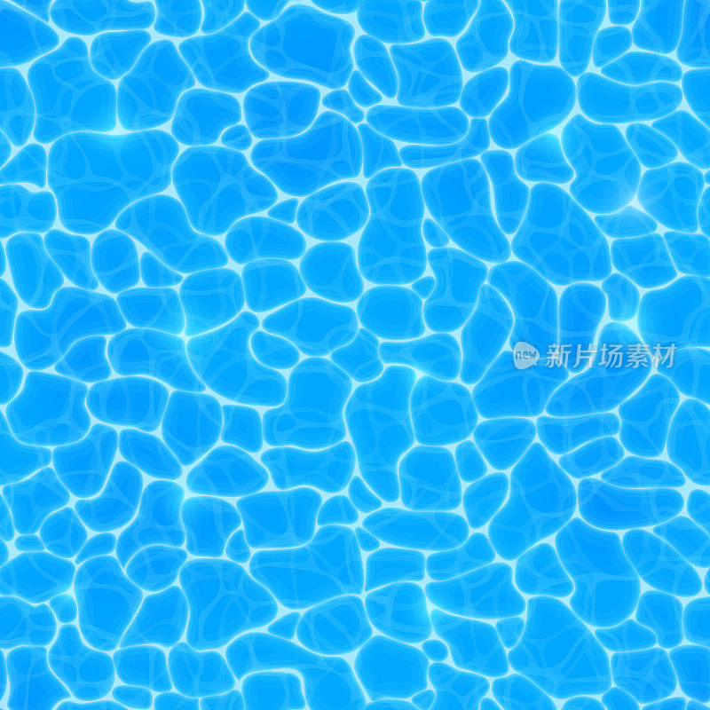 水蓝色泳池无缝图案。