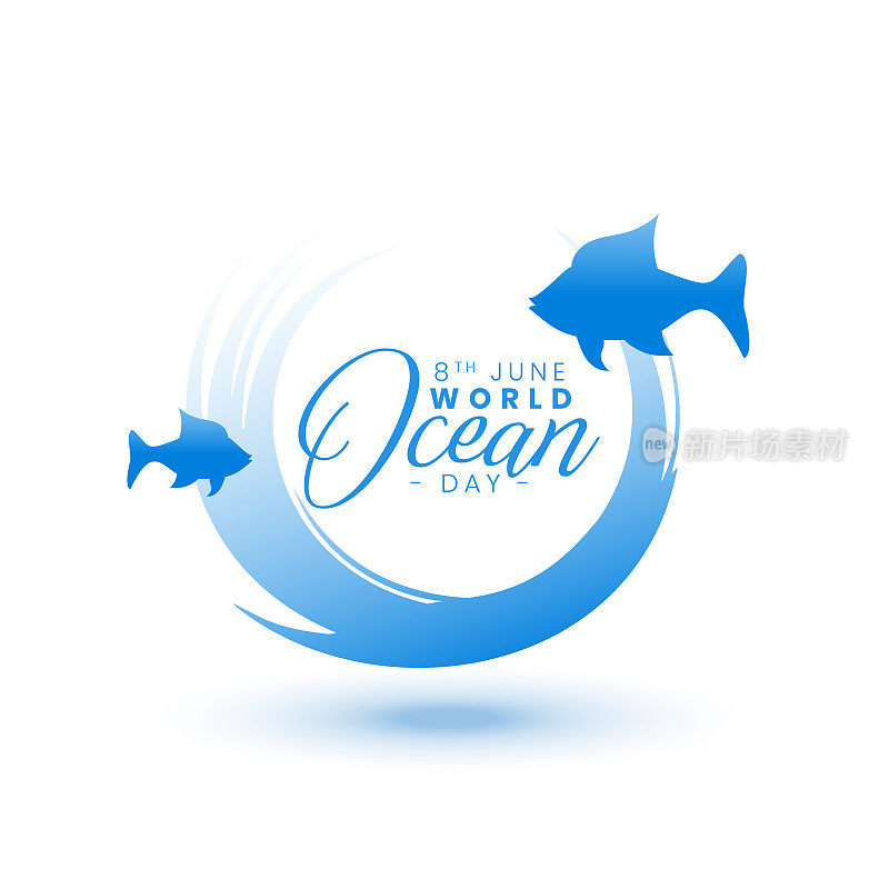 以生态海洋生物为概念的世界海洋日活动海报