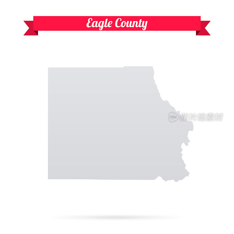 科罗拉多州伊格尔县。白底红旗地图