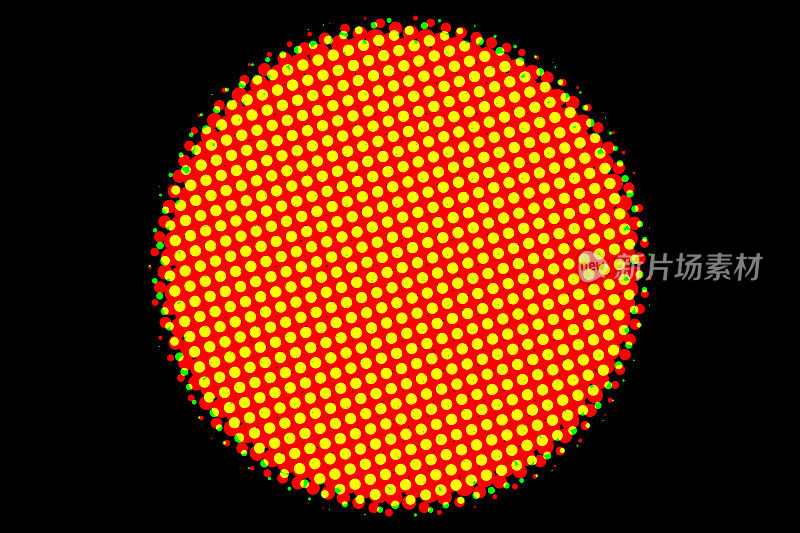 黄色圆点半色调圆形图案