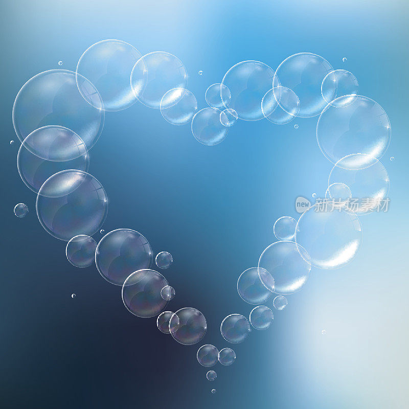 泡泡的背景象征着水中的心