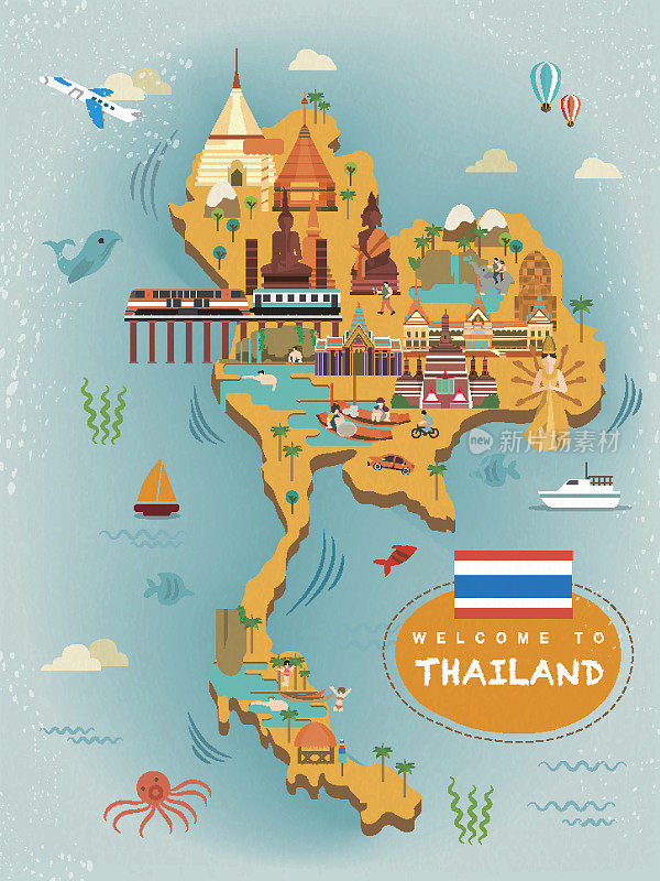 泰国旅游概念海报