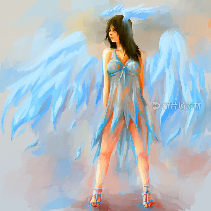 女性绘画的天使
