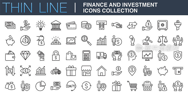 金融和投资图标收藏