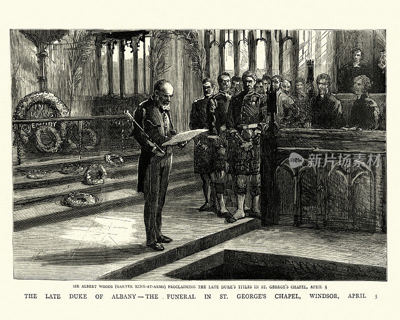 阿尔巴尼公爵利奥波德王子的葬礼，圣乔治教堂