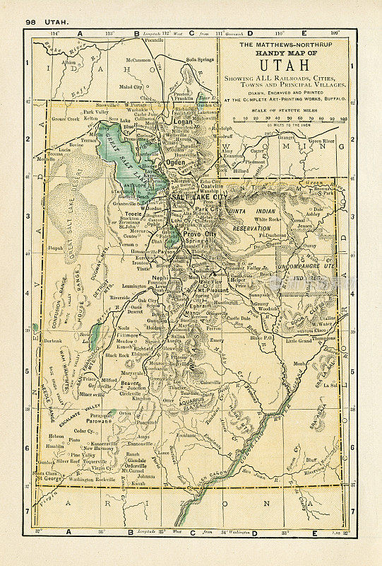 1898年犹他州地图