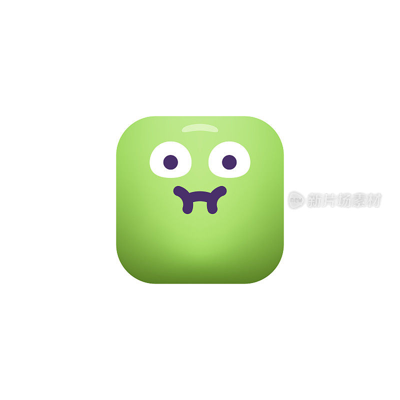 Emoticon设计立方体形状颜色渐变