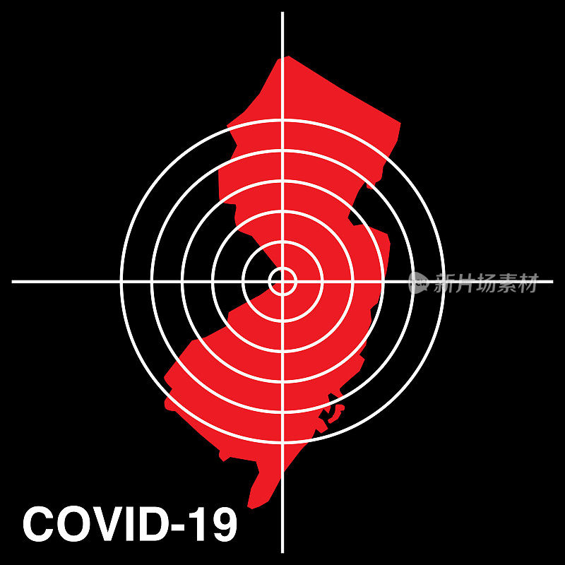 COVID-19新泽西目标地图图标