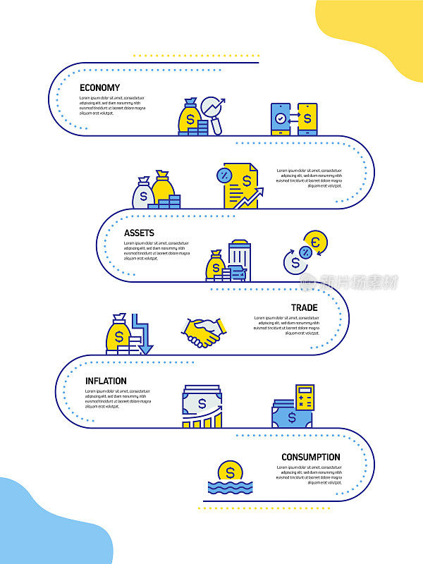 经济和金融概念信息图模板，元素和图标。简单的矢量信息图设计
