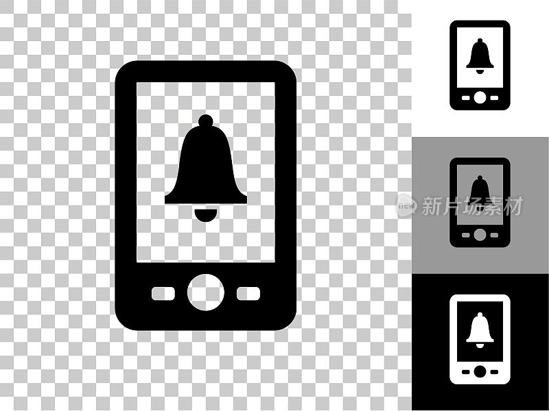 铃声电话图标上的棋盘透明背景