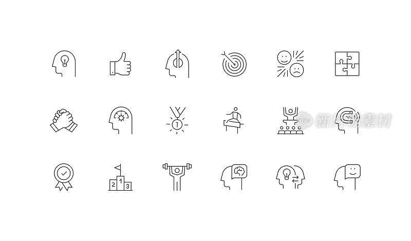 动机，想法，大拇指，动机，目标，态度，合作图标