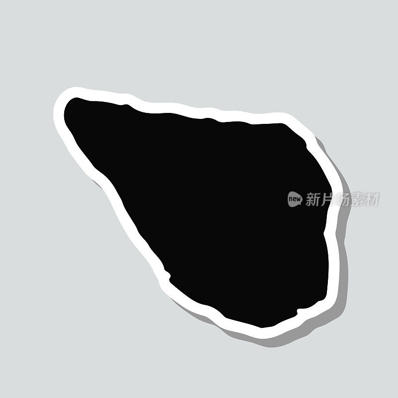 纳弗沙岛地图贴纸上的灰色背景