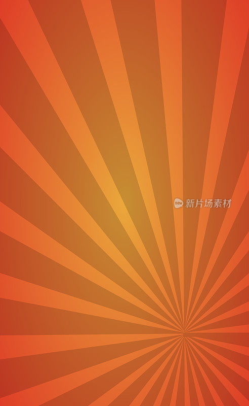 抽象图像，橙色光线的太阳在红色的背景-向量