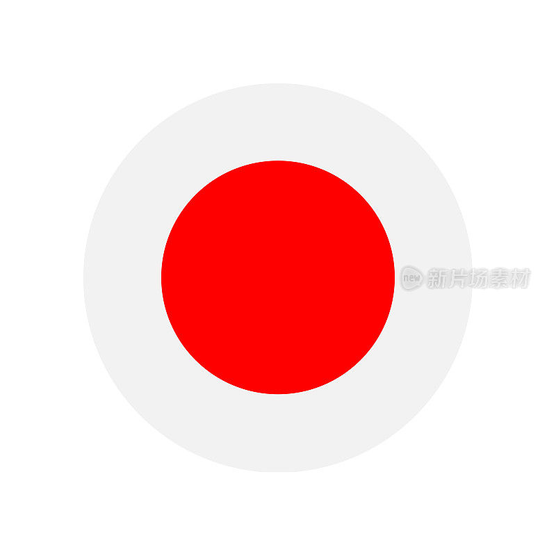 日本-旗帜图标矢量插图-圆形