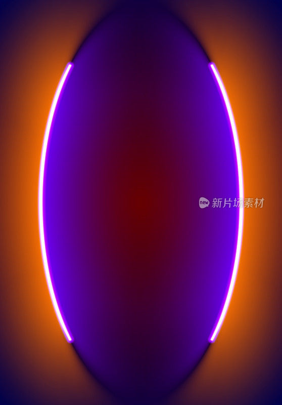 霓虹灯背景在万圣节风格。抽象的80年代或合成波背景与橙色和紫色的灯在壁纸上