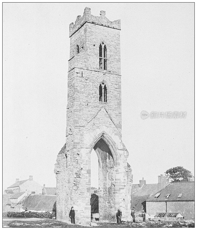 爱尔兰的古董照片:德罗赫达的抹大拉尖塔