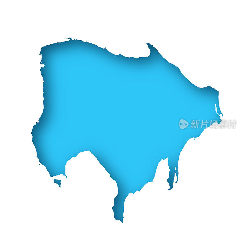 杰尔巴地图-白纸，蓝色背景