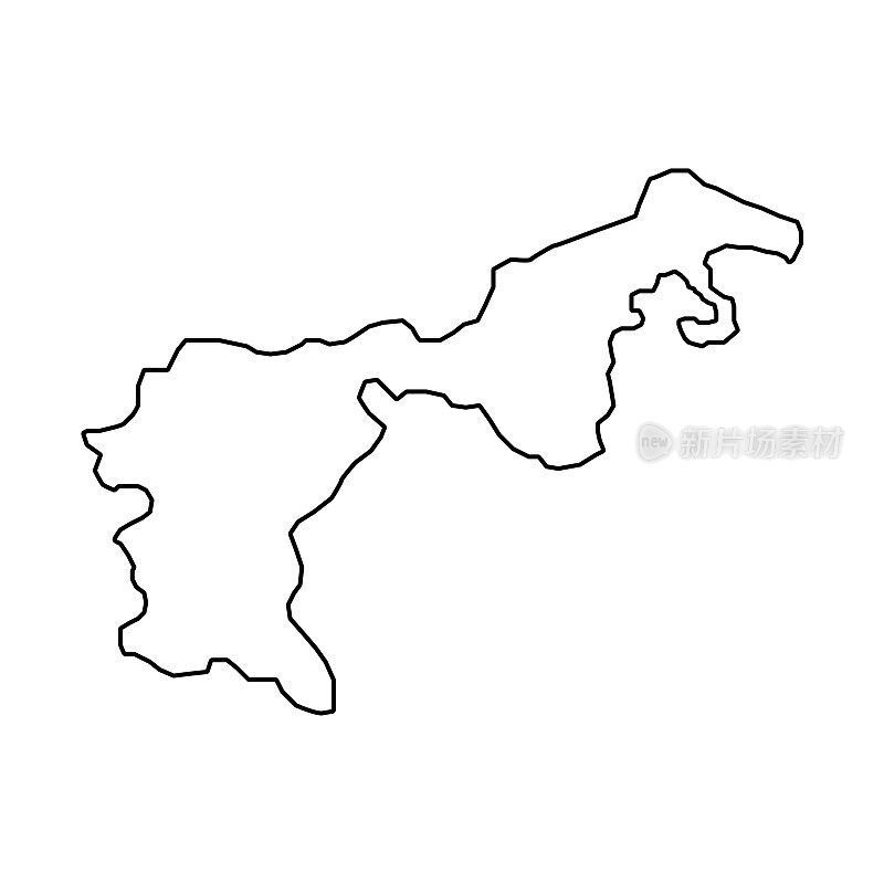 阿彭策尔澳洲地图，瑞士州。矢量插图。