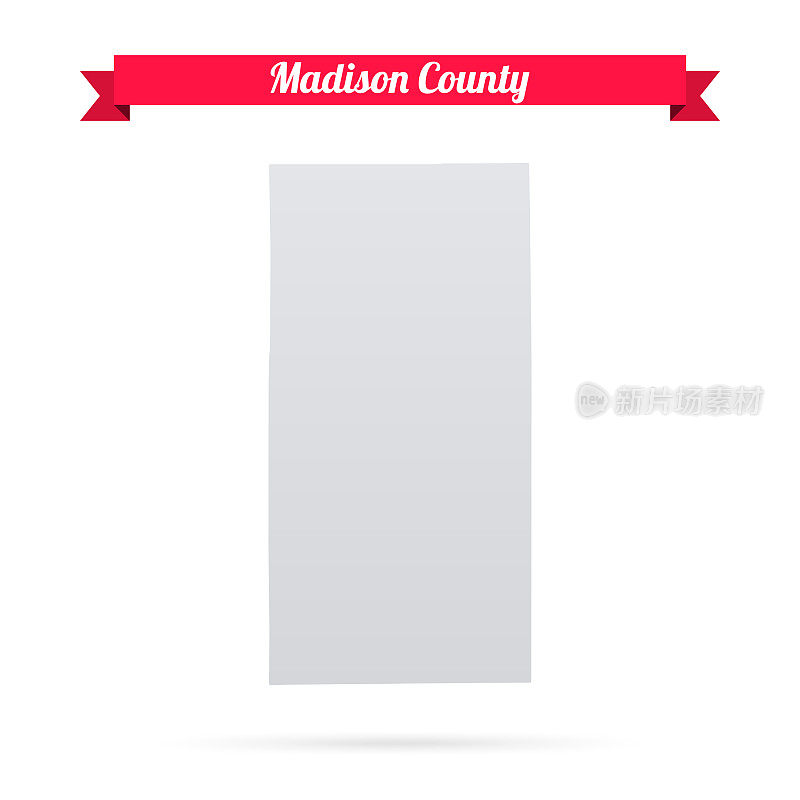 印第安纳州麦迪逊县。白底红旗地图