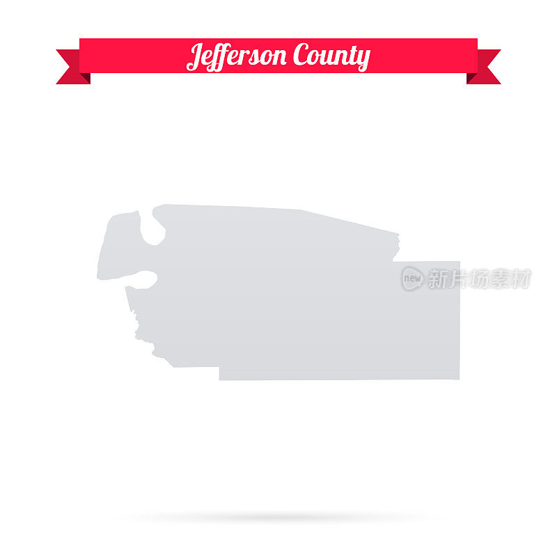 杰斐逊县，密西西比。白底红旗地图