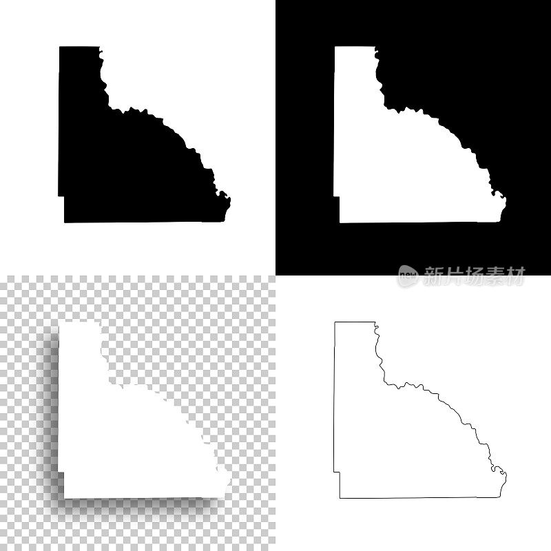 佛罗里达州拉斐特县。设计地图。空白，白色和黑色背景