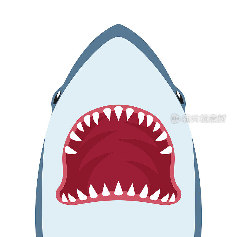 张着大嘴的鲨鱼图标。