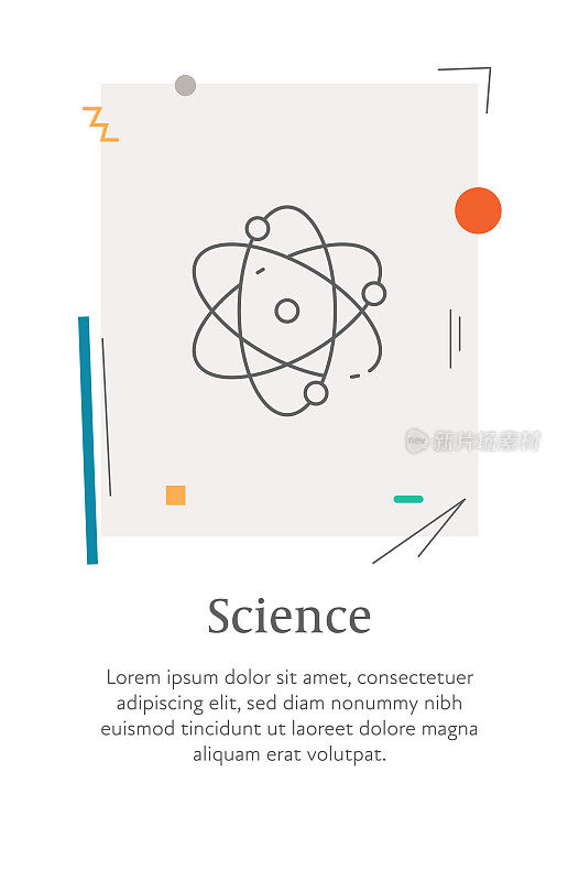 科学线图标在样式网页横幅与可编辑的笔画