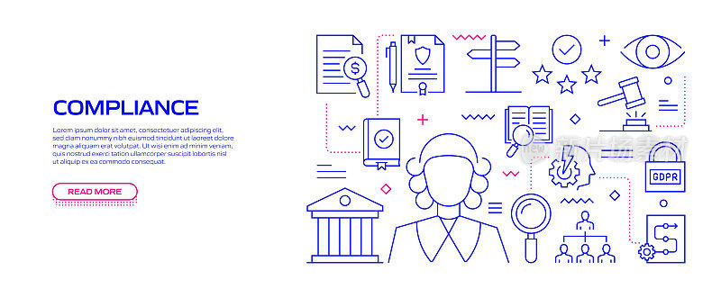 网页,标题,小册子,年度报告和书籍封面的合规相关横幅设计