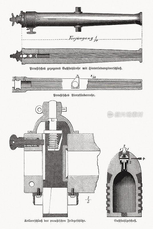 普鲁士大炮(19世纪)木刻，1869年出版