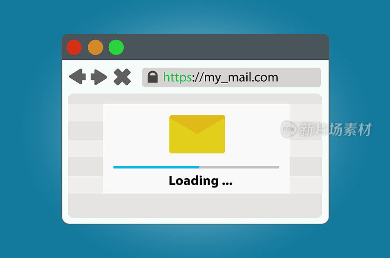 Internet浏览器窗口与进度条的数据加载邮件