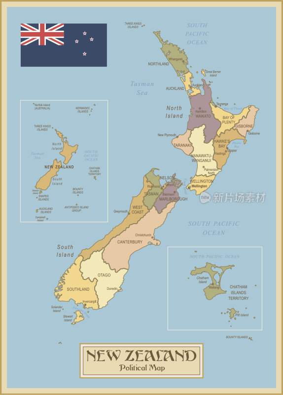 新西兰的古地图