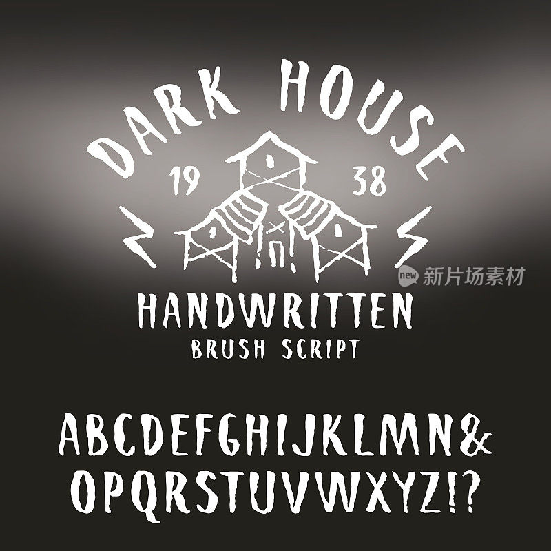 矢量手写笔刷字体在恐怖风格