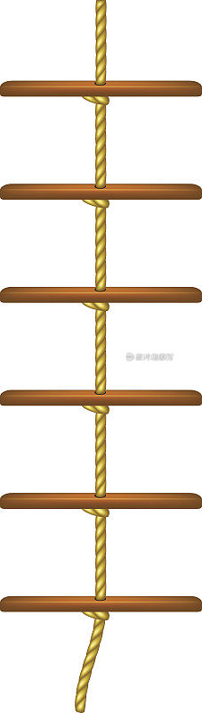 木绳梯在棕色的设计