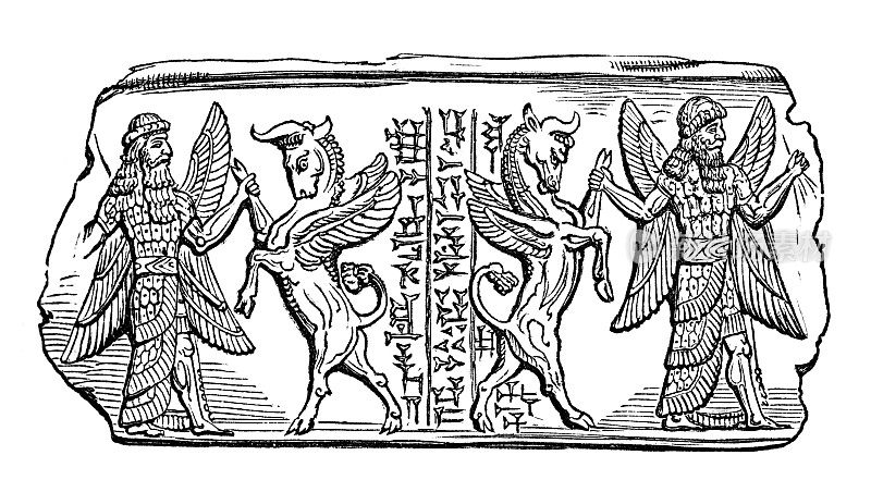 19世纪雕刻的巴比伦图章