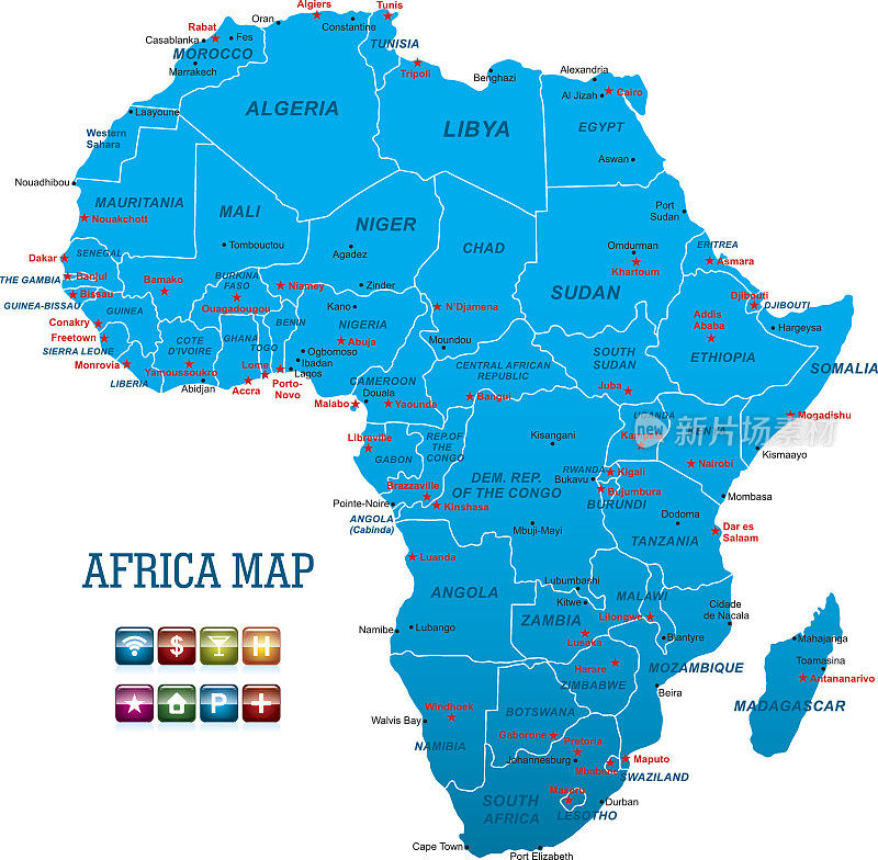 非洲矢量地图