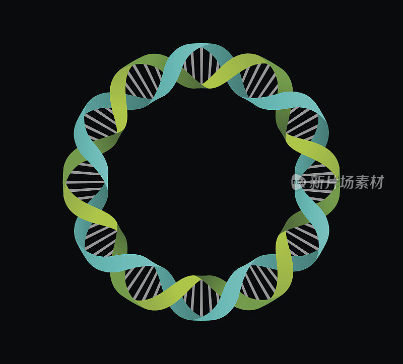 DNA，遗传图标-圆圈背景
